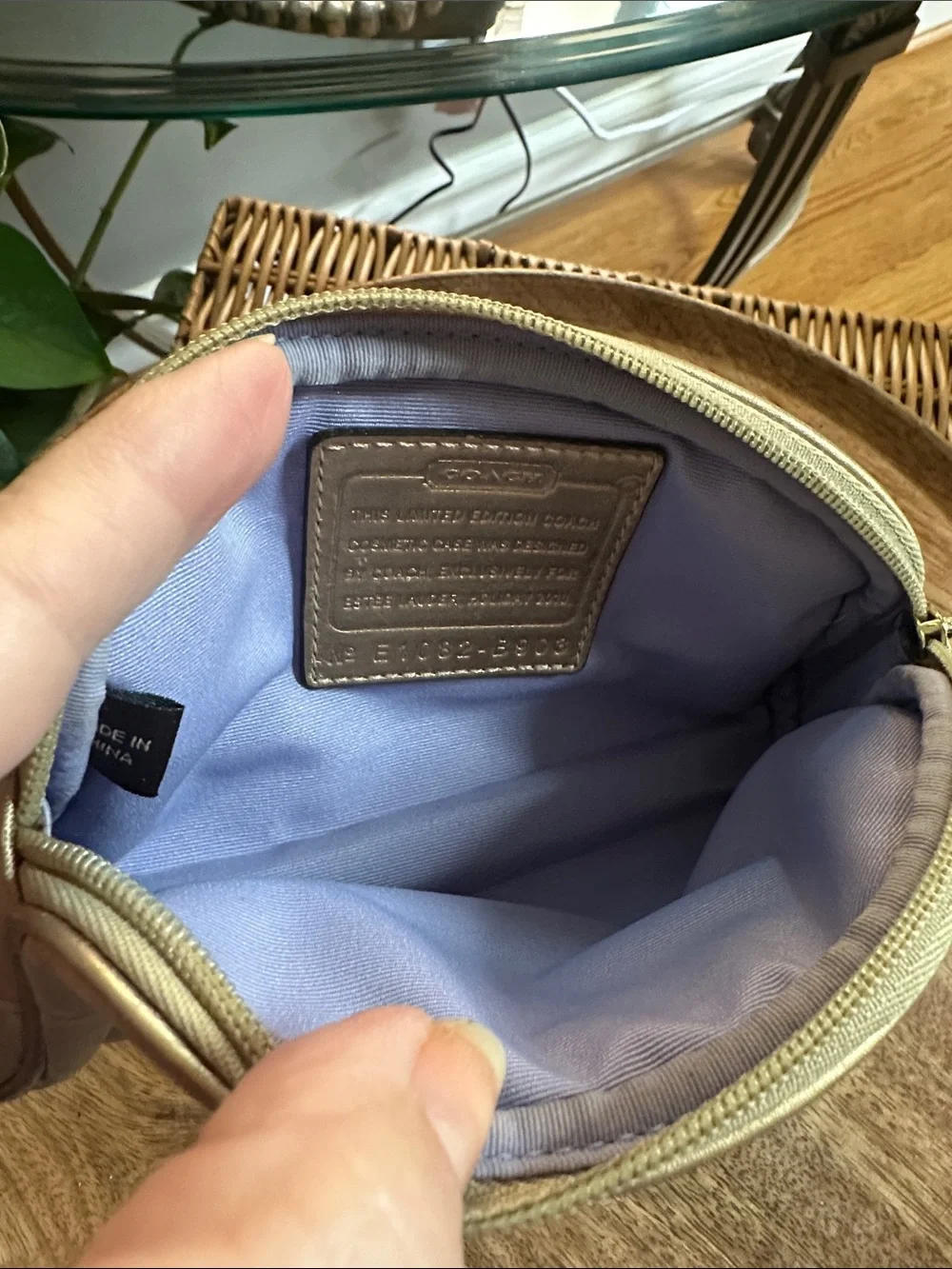 Coach Metallic Gold Signature Cosmetic Case